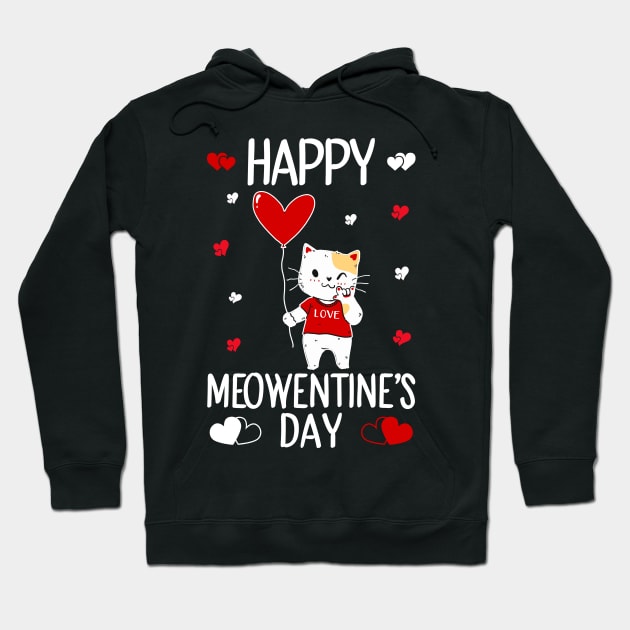 Cute Cat Valentines Day for Girls Hoodie by DragonTees